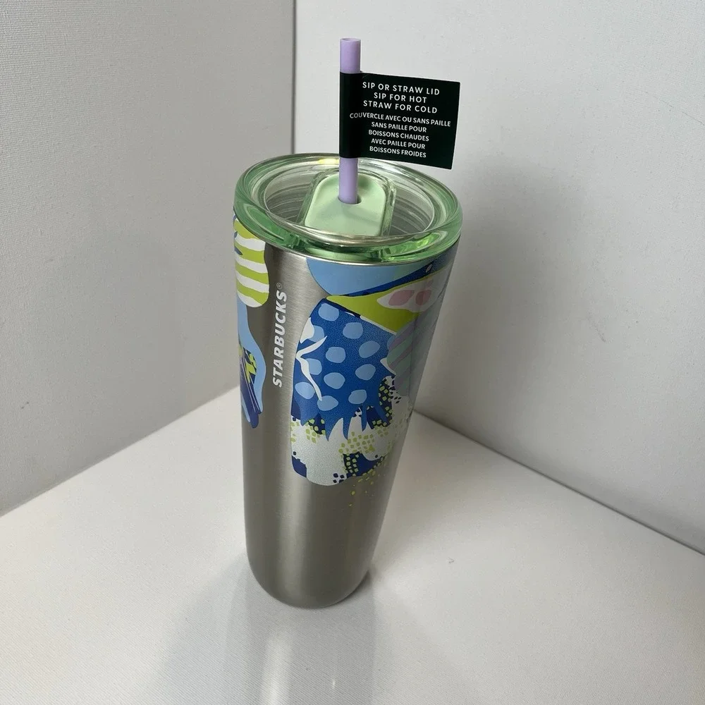 Starbucks Summer 2024 Canna Lily Butterfly Silver Venti‎ Stainless Tumbler 🌸